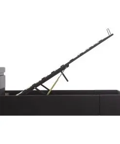 vidaXL Hydraulic Storage Bed Frame Black Faux Leather 137×187 cm