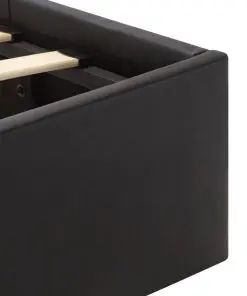 vidaXL Hydraulic Storage Bed Frame Black Faux Leather 137×187 cm