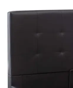 vidaXL Hydraulic Storage Bed Frame Black Faux Leather 153×203 cm
