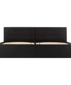 vidaXL Hydraulic Storage Bed Frame Black Faux Leather 183×203 cm