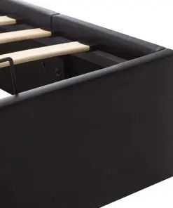 vidaXL Hydraulic Storage Bed Frame Black Faux Leather 183×203 cm