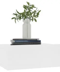 vidaXL Floating Nightstand White 40x30x15 cm Chipboard