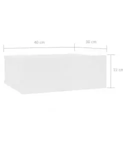 vidaXL Floating Nightstand White 40x30x15 cm Chipboard