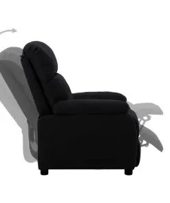 vidaXL Recliner Chair Black Fabric