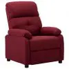 vidaXL Recliner Chair Wine Red Fabric