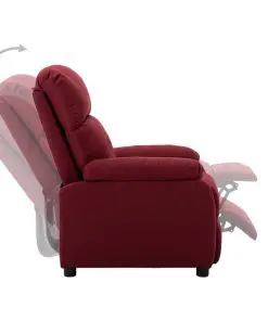 vidaXL Recliner Chair Wine Red Fabric