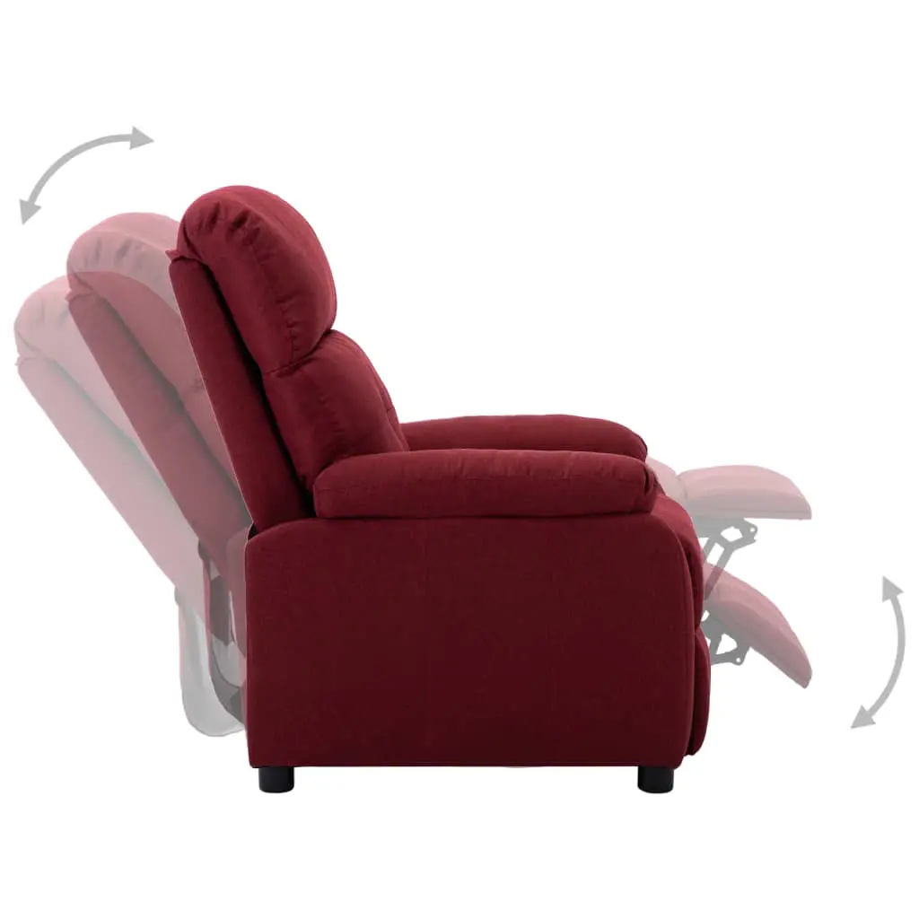 vidaXL Recliner Chair Wine Red Fabric