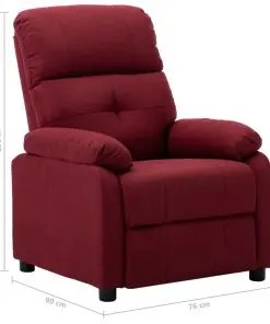 vidaXL Recliner Chair Wine Red Fabric