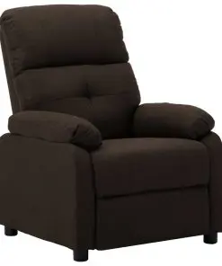 vidaXL Recliner Chair Dark Brown Fabric