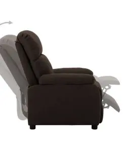 vidaXL Recliner Chair Dark Brown Fabric