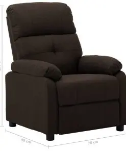 vidaXL Recliner Chair Dark Brown Fabric