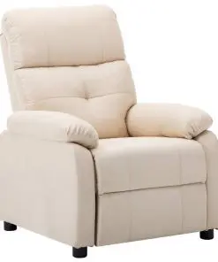 vidaXL Recliner Chair Cream Fabric