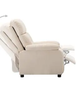 vidaXL Recliner Chair Cream Fabric