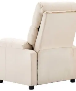 vidaXL Recliner Chair Cream Fabric