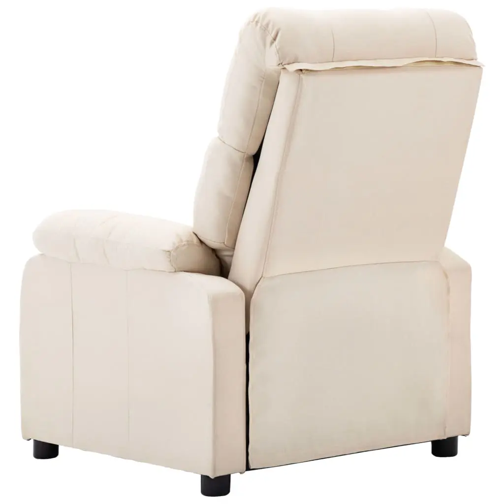vidaXL Recliner Chair Cream Fabric