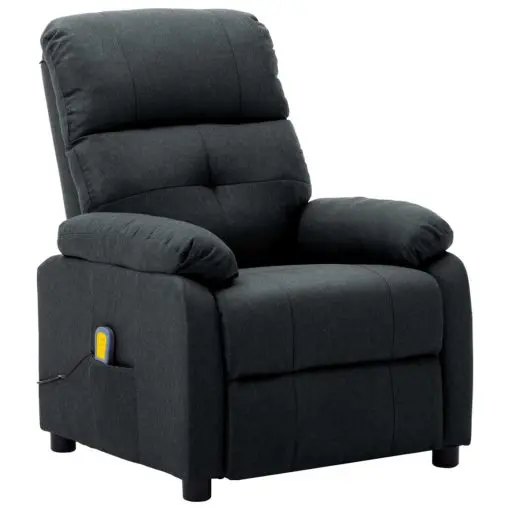 vidaXL Massage Recliner Chair Dark Grey Fabric