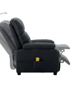 vidaXL Massage Recliner Chair Dark Grey Fabric