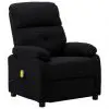 vidaXL Massage Recliner Chair Black Fabric