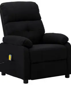 vidaXL Massage Recliner Chair Black Fabric