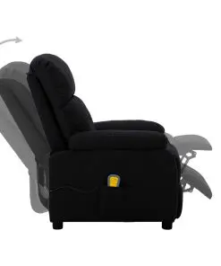 vidaXL Massage Recliner Chair Black Fabric