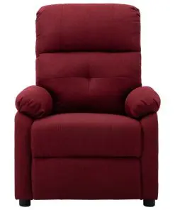 vidaXL Massage Recliner Chair Wine Red Fabric