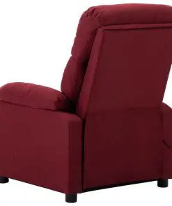 vidaXL Massage Recliner Chair Wine Red Fabric