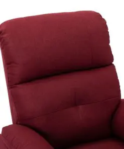 vidaXL Massage Recliner Chair Wine Red Fabric