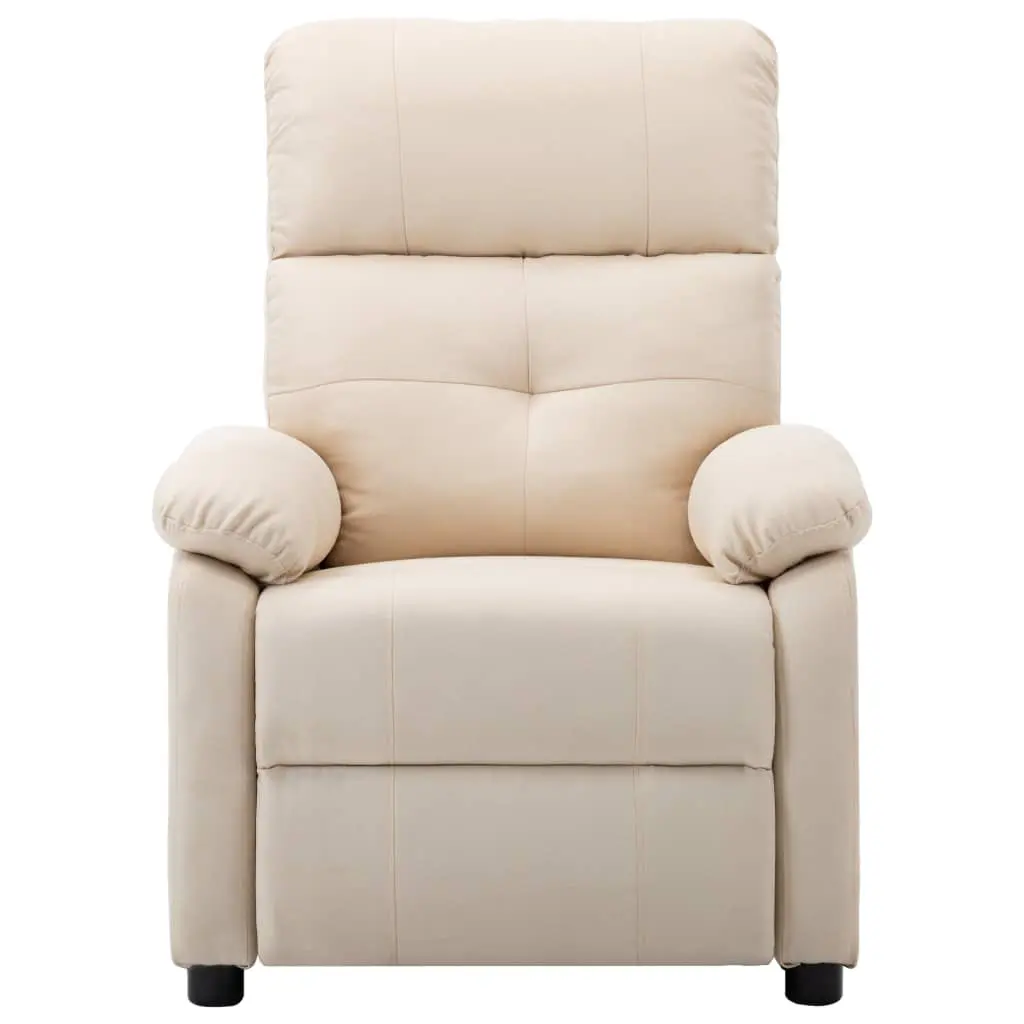 vidaXL Massage Recliner Chair Cream Fabric
