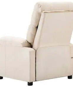 vidaXL Massage Recliner Chair Cream Fabric