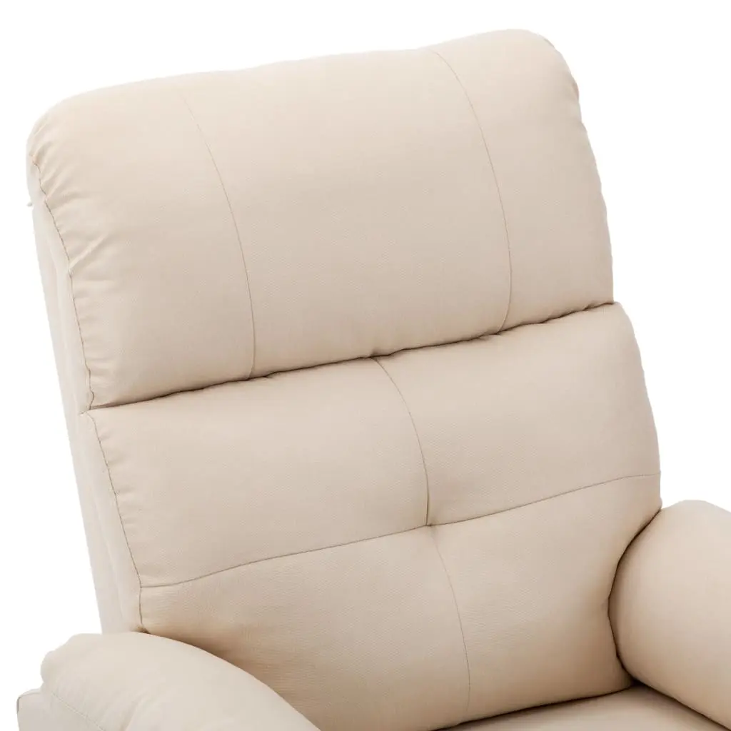 vidaXL Massage Recliner Chair Cream Fabric