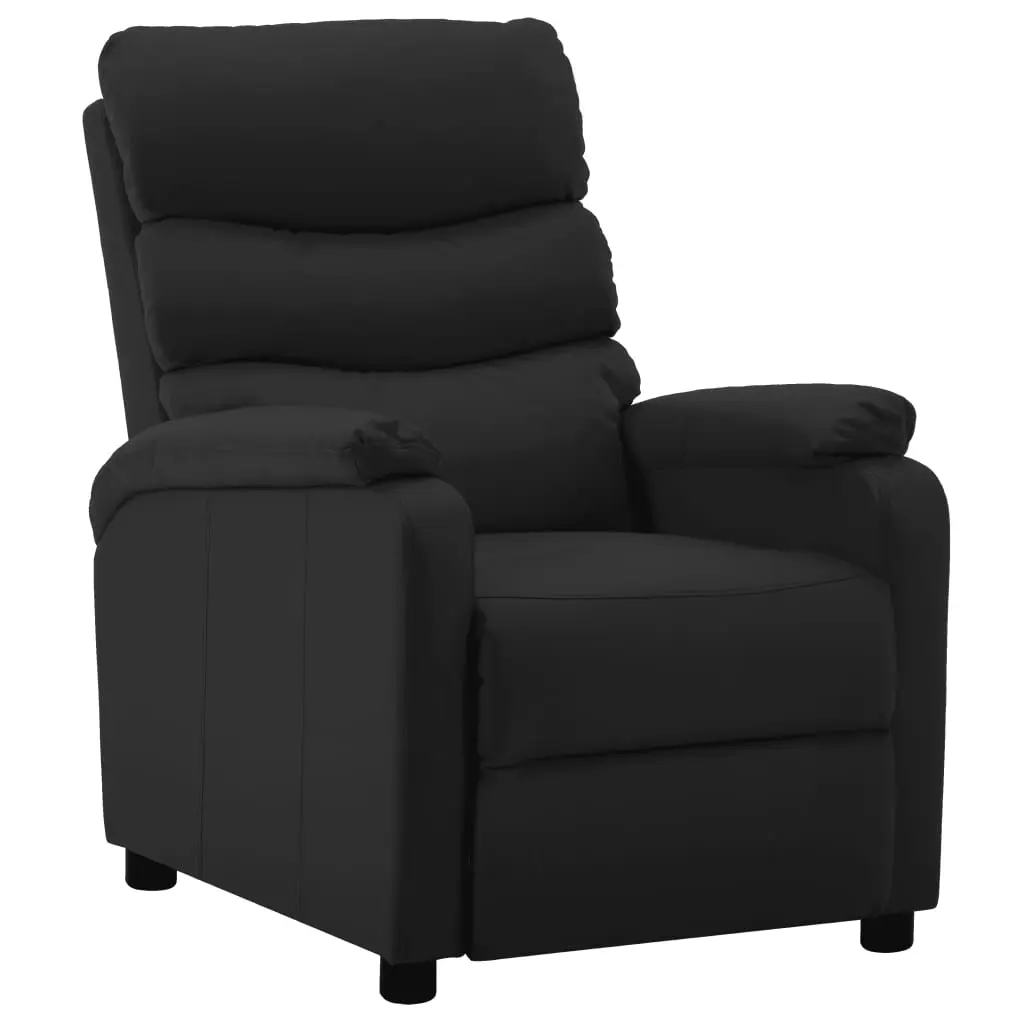 vidaXL Reclining Chair Black Faux Leather