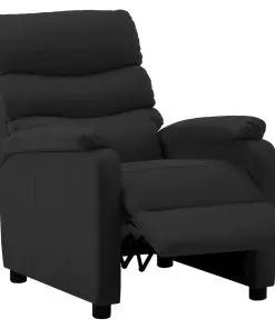 vidaXL Reclining Chair Black Faux Leather