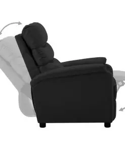 vidaXL Reclining Chair Black Faux Leather