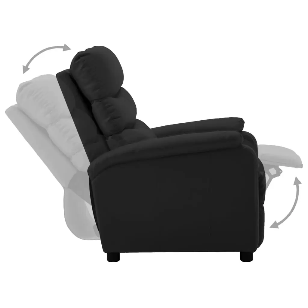 vidaXL Reclining Chair Black Faux Leather
