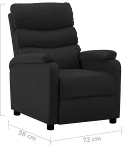 vidaXL Reclining Chair Black Faux Leather