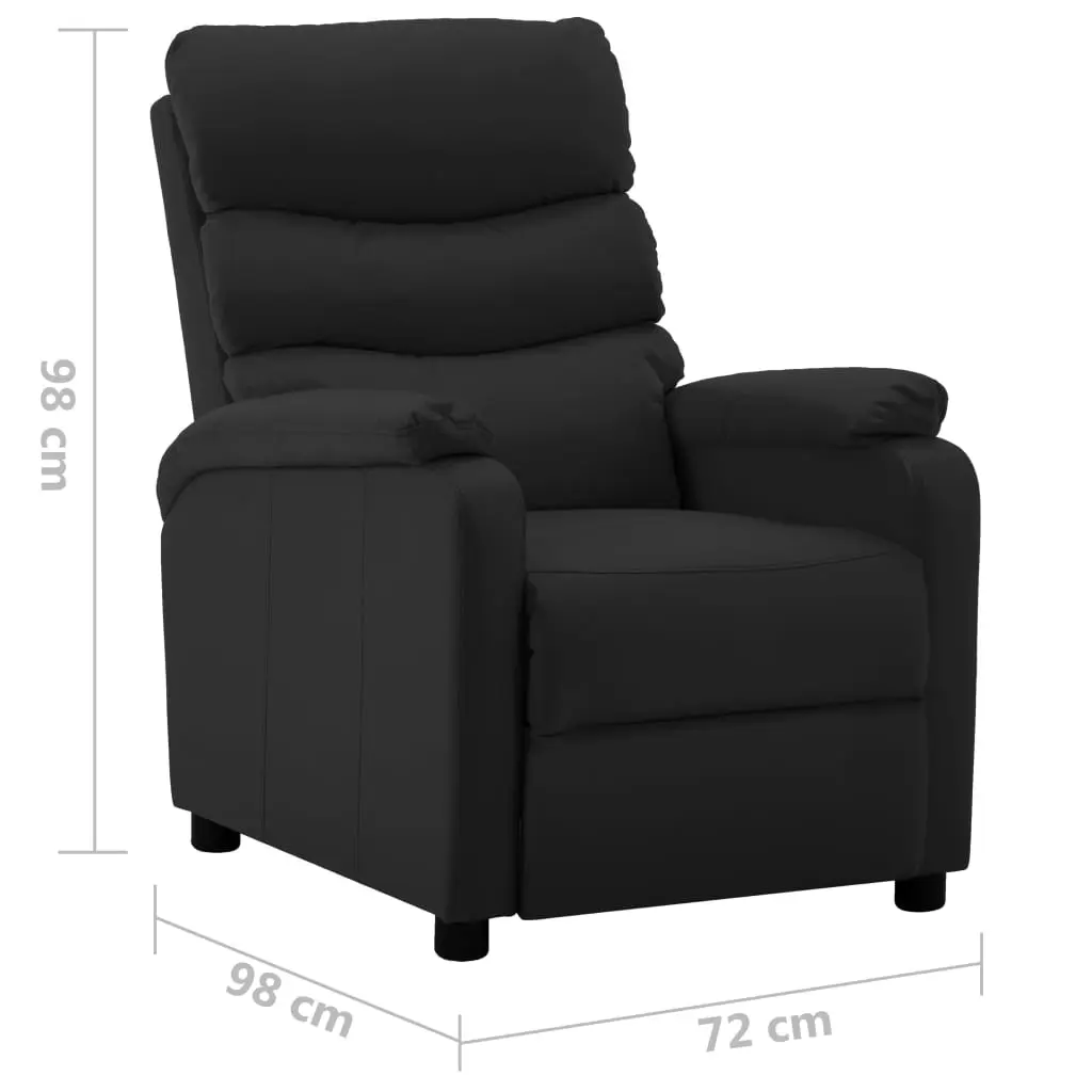 vidaXL Reclining Chair Black Faux Leather