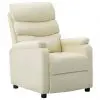 vidaXL Reclining Chair Cream Faux Leather