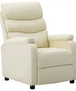 vidaXL Reclining Chair Cream Faux Leather