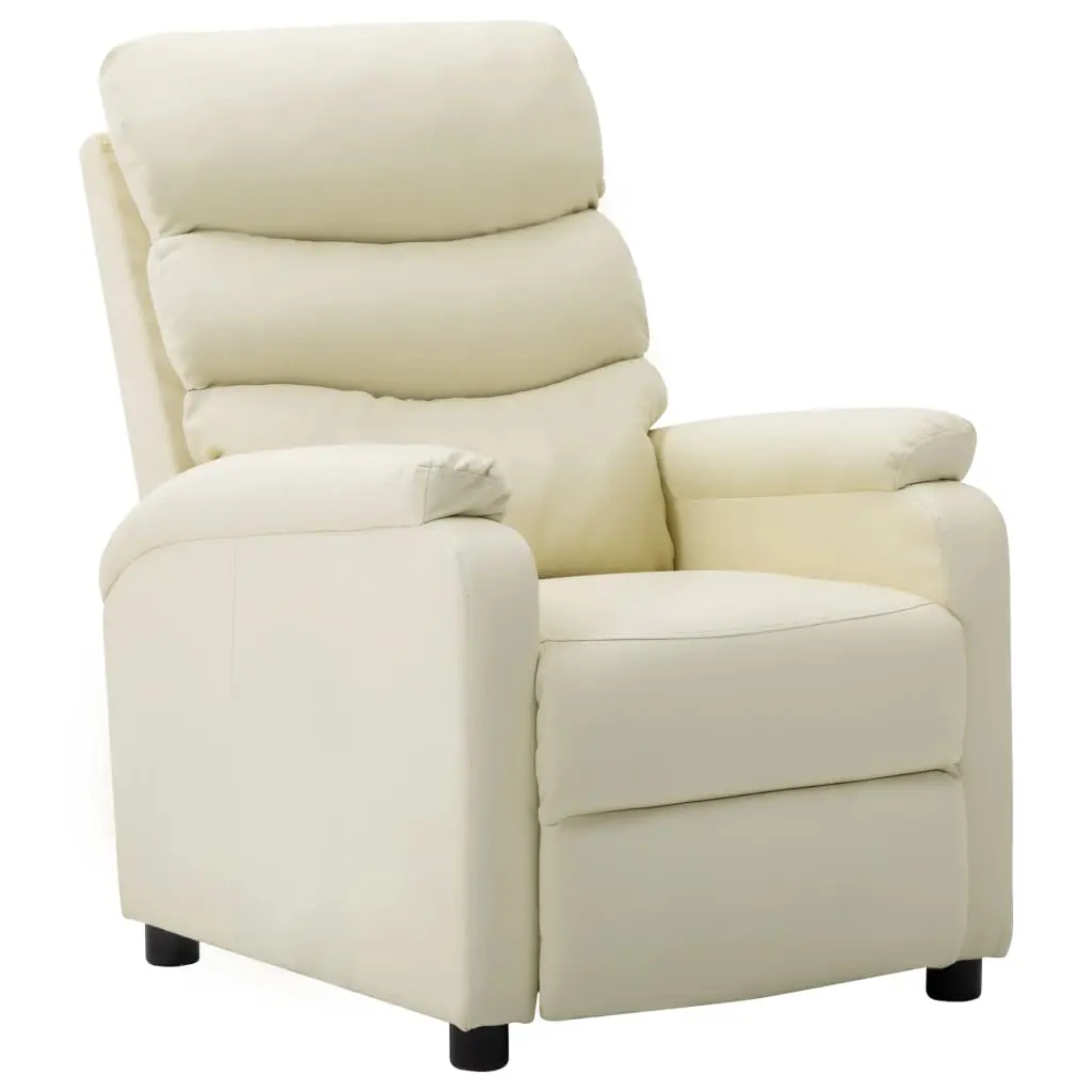 vidaXL Reclining Chair Cream Faux Leather