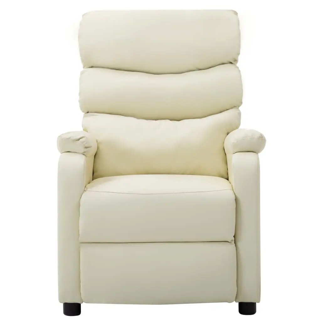 vidaXL Reclining Chair Cream Faux Leather