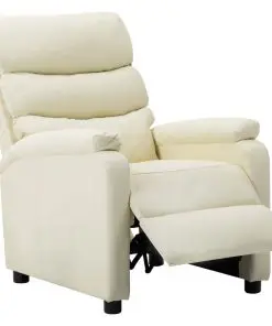vidaXL Reclining Chair Cream Faux Leather