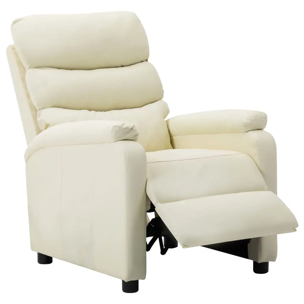 vidaXL Reclining Chair Cream Faux Leather