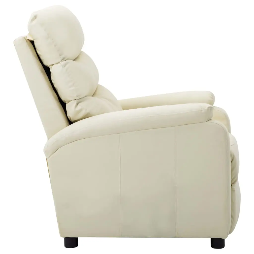vidaXL Reclining Chair Cream Faux Leather