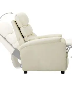 vidaXL Reclining Chair Cream Faux Leather