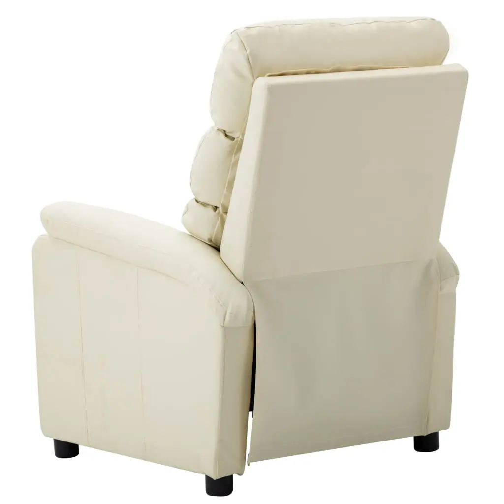 vidaXL Reclining Chair Cream Faux Leather