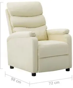 vidaXL Reclining Chair Cream Faux Leather