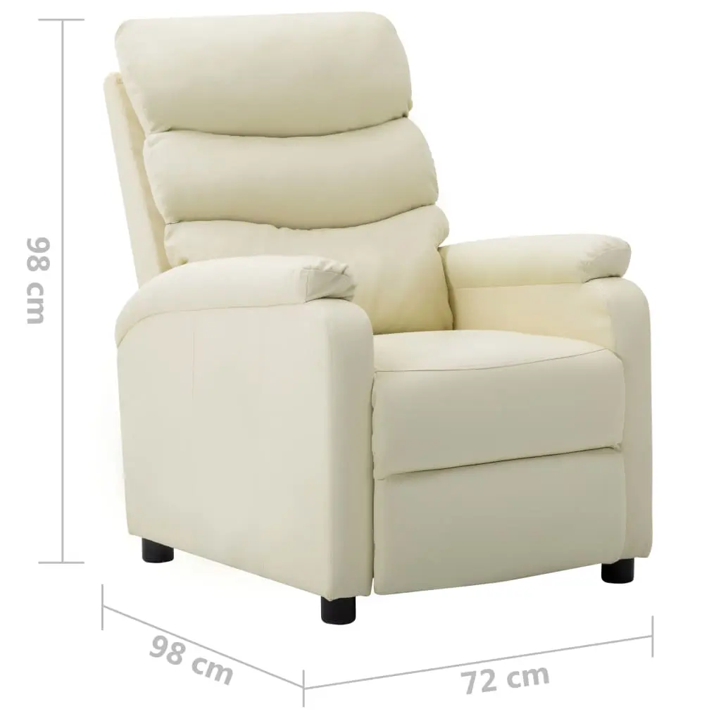 vidaXL Reclining Chair Cream Faux Leather