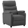 vidaXL Reclining Chair Grey Faux Leather vidaXL Reclining Chair Grey Faux Leather