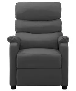 vidaXL Reclining Chair Grey Faux Leather