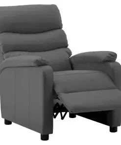 vidaXL Reclining Chair Grey Faux Leather